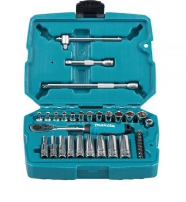 Makita accessories ชุดลูกบ๊อกซ์และด้ามฟรี SQ.1/4  34 ชิ้น /ชุด  (34.pcs. Ratchet Socket Set) ยี่ห้อ Makita รุ่น B-65567 จากตัวแทนจำหน่ายอย่างเป็นทางการ