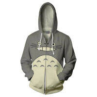 อะนิเมะเพื่อนบ้านของฉัน Totoro Hoodies สีเทา Totoro Casual อะนิเมะผู้ชายผู้หญิงคอสเพลย์เครื่องแต่งกาย Sweatshirt Streetwear Tonari No Totoro Coat