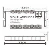 แอมพลิฟายเออร์เทปไฟ LED สัญญาณ8ช่อง DC 5V 12V 24V เอาต์พุตสัญญานTTL 5V สำหรับแถบไฟ LED WS2811/2812B/WS2815/WS2813