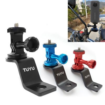 Aluminum Motorcycle Rearview Mirror Mount Bracket Fixed Holder Stent for R/X Gopro 9 8 7 6 5 4 Yi