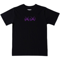 KAWS เสื้อคอกลมผ้าฝ้ายพิมพ์ลายโลโก้เสื้อยืดมียี่ห้อ,สำหรับผู้ชายและผู้หญิง