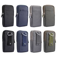 6.9 Universal Mobile Phone Pouch Case Smartphone Neoprene Soft Cover with Carabiner Multi Layer Zipper Bag Waist Belt Clip Bag
