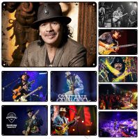 Santana แผ่นตกแต่ง Retro เพลงป้ายโลหะ Rock Band Home Bar Cafe Garage Wall Club Pub Plaque