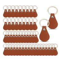 50 Piece Brown Blank Keychain Fob Rivets Keychain for Car Key Home Door Key Small Decoration Homemade Gift