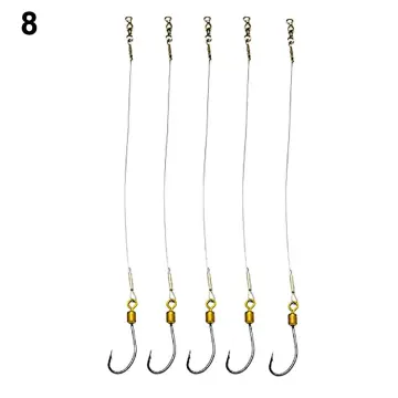 Honrane 10Pcs/Set Outdoor Spring Barbed Swivel Fly Fishing Hooks Tackle  Accessories