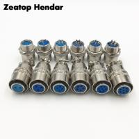 2Sets XS12 Aviation Plug 12mm 2 3 4 5 6 7 Pin Push-pull Circular Quick Connector Air Plug Square Round Socket 3A 400v Connector