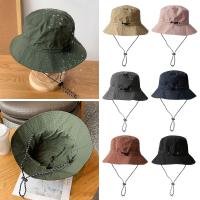 OKDEALS กระเป๋ากระเป๋ากันน้ำ Topi Bucket แห้งเร็วหมวกบังแดดเดินป่าตั้งแคมป์หมวกปานามาป้องกันแสงแดดในฤดูร้อน