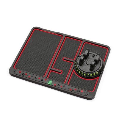 Non-Slip Phone Pad for 4-In-1 Car, Universal 360 Degrees Rotating Car Phone Holder Aromatherapy Mat Phone Pad (Red)