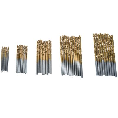 50 Pcs Titanium Coated High Speed Steel Drill Bit Set Tool 1/1.5/2/2.5/3mm