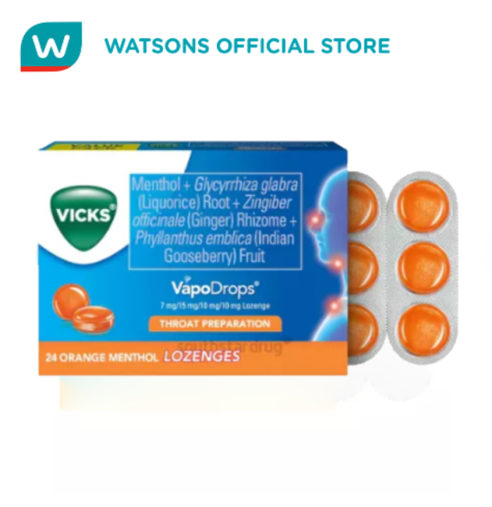 VICKS VapoDrops Lozenges Orange Menthol 24s Lazada PH
