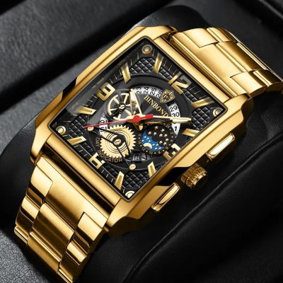 Wrist Watches for Men Luxury Golden Men Fashion waterproof quartz watches men Male Wristwatch Man Square Dial Relogio Masculino