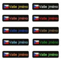 Czech Republic Flag 10X2.5cm Embroidery Custom Name Text Patch Stripes Badge Iron On Or  Patches Adhesives Tape