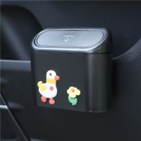 dfgvedvg Portable Hanging Mini Cartoon Car Trash Can Trash Can With Lid For Car Office Home Car Storage Box Accessories