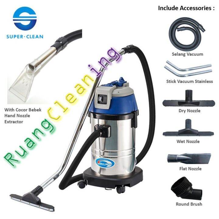 Vacuum Cleaner 30Liter Wet and Dry with Cocor Bebek Stick Vacuum