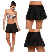 Women Sports Beach Wear Mid Waist Solid Skirted Bikini Bottom Swimwear Running Casual Beach Volleyball Fitness Skirt