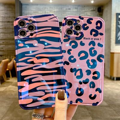 「Enjoy electronic」 Luxury Blu ray Leopard Print Silicone TPU Phone Case For iphone 14 13 12 Pro 11 Pro Max Xs Max XR 7 8 Plus Cartoon Back Cover