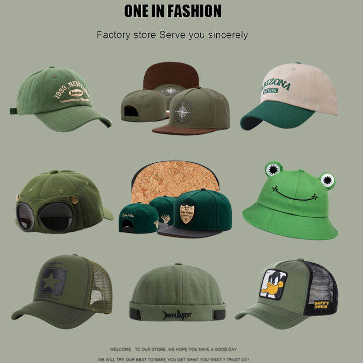 dark green baseball cap Fashion Outdoor Cotton Retro cap men avocado