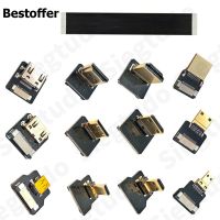 FPV Micro Mini HDMI 90 Degree Angled Adapter FPC Flat Cable Pitch 20pin Plug Connector Wires  Leads Adapters