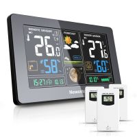 Newentor Weather Station Table Clock Wireless Digital Indoor Outdoor Forecast Station with Color LCD Display