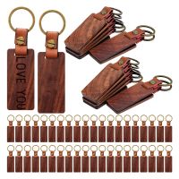 50 Pack Leather Keychain Blanks Wooden Keychain Blanks Wood Keychain Blank Wooden Keychain Wood Tags