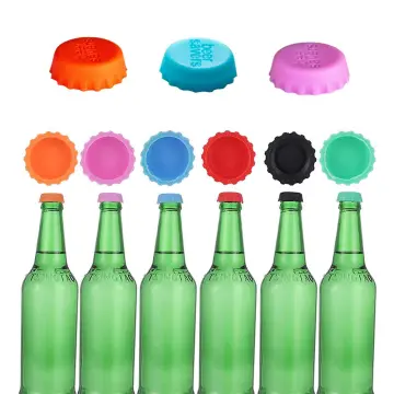 6Pcs/Set Reusable Silicone Bottle Fresh Keeping Cap Stopper For Soda Bottle  Beer Cap Stopper Bar
