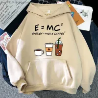 Kaus Motif Manga Mode Hoodie Kopi Susu Energi Kartun Mc2 Pakaian Wanita Streetwear Harajuku Kasual Tampan Pria Empat Size Xxs-4Xl