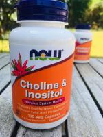 Choline 250mg &amp; Inositol อิโนซิทอล 250 mg 100 แคปซูล (Now Foods)