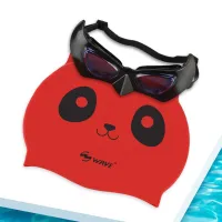 Childrens Swimming Goggles Set Child Large Frame Swim Goggles Swimming Cap 4 Sets Owl Shape Boys Girls Cartoon Swimming Glasses Goggles