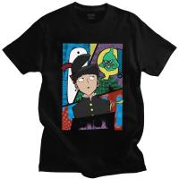 【Fashion】 Anime Mob Psycho 100 mens 100% cotton round neck short -sleeved T-shirt แฟชั่นแขนสั้นผ้าฝ้าย