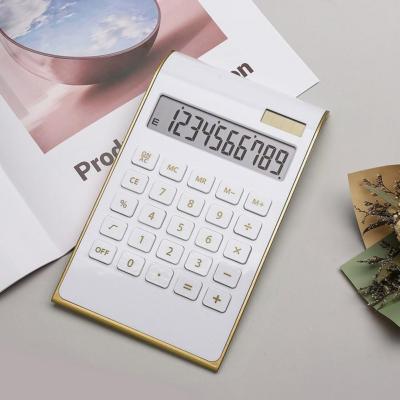 Desktop Calculator Ultra-thin 10 Digits Display Solar &amp; Battery Dual Power Crystal Buttons Calculator For Office School Supplies Calculators