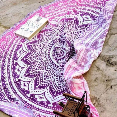 Microfiber Round Beach Towel Mandala Tapestry Beach Towel Bohemian Yoga Mat Swimming Bath Towel Chiffon Tapestry Wall Hanging