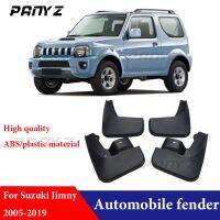 แผ่นกันโคลนรถยนต์สีดำ ABS สำหรับ Suzuki Jimny 2005-2019บังโคลนป้องกันบังโคลนอุปกรณ์เสริมแผ่นกันกระเซ็นด้านหน้าด้านหลังรถยนต์