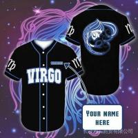 Virgo Great Zodiac Baseball Jersey No Custom Men Baseball Jersey Full Button Shirt