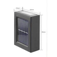 6 Led ไฟติดผนังโซล่า Solar Light Outdoor โคมไฟกันน้ำ ไฟอัตโนมัติ Sensor ไฟถนนโซล่าเซล Step Stairs ไฟตกแต่งสวน for ไฟโซล่