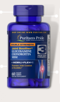 Puritans Pride Double Strength Glucosamine, Chondroitin &amp; MSM Joint Soother 60 Coated caplets