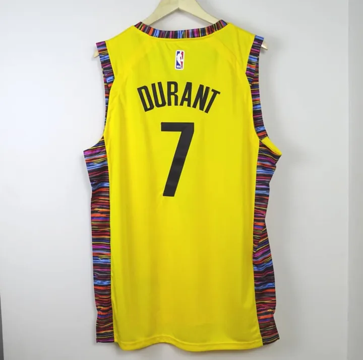 Bed- Stuy #7 Durant Yellow Basketball Jersey For Men Good For NBA ...
