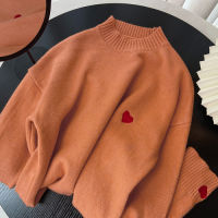 Japanese sweet mock neck sweater womens pullover autumn winter Korean outer wear girly love pullover knit soft sweater jumpers