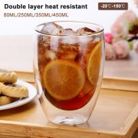 【CW】✲♘  80/250/350/450ml Mug Resistant Wall Layer Glass