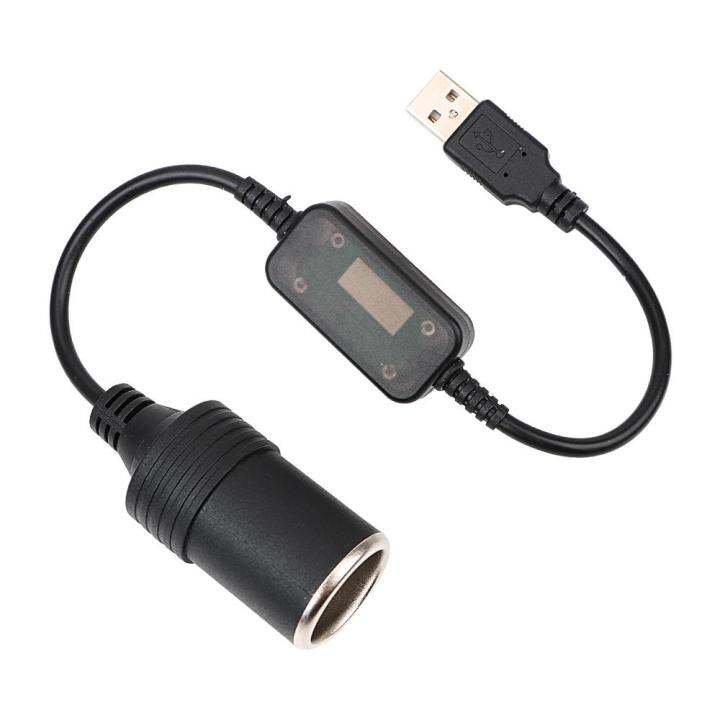 USB 5V To 12V Converter Adapter Wired Controller Car Cigarette Lighter ...