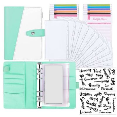 Budget Binder with Cash Envelopes, A6 PU Leather Budget Binder with Envelopes and Budget Sheets, Budget Binder