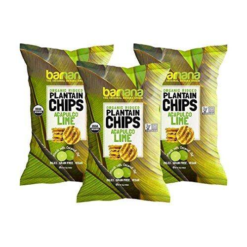 Barnana Organic Plantain Chips Acapulco Lime 5 Ounce, 3 Pack Plantains Barnana Salty
