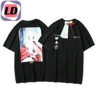 LD  Tshirt  เสื้อยืดถูกๆ เสื้อยืดคอกลม Off-White ทางศาสนาภาพวาดเสื้อยืดแขนสั้น Off Ow Tide แบรนด์ผู้ชายและผู้หญิงลำลองหลวมขนาดใหญ่เสื้อยืดสไตล์ เสื้อยืดผ้าฝ้าย