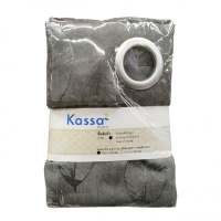 "RXP SHOP"ม่านหน้าต่าง ตาไก่ KASSA HOME รุ่น LEAVES ขนาด 110 x 140 ซม. สีเทา"สินค้าขายดี"