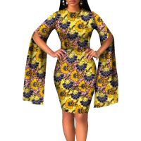 [COD] African ethnic style long-sleeved dress batik printed AliExpress wholesale