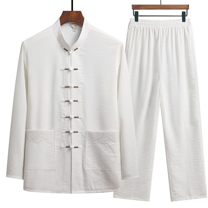 วินเทจชุดถังปักลายสำหรับผู้ชายชุดสไตล์จีน-wushu-สำหรับฤดูใบไม้ร่วงชุดชุดกังฟูแบบดั้งเดิม