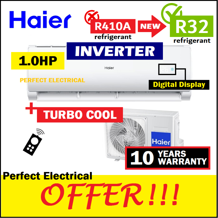 [FREE SHIPPING] Haier DC INVERTER 1HP R32 Aircond Air Conditioner HSU