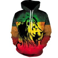 2023 newcolorful Lion 3D เสื้อฮู้ดพิมพ์ลายดิจิตอลสำหรับ hoodie Man