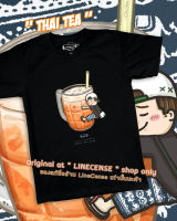 เสื้อยืดพรีเมียมสีดำ ลายชาไทยชายและหญิง Black premium cotton 100 T-shirt Thai Tea Girl&amp;Boy