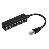 Ethernet Splitter ปลั๊กเล่นความเร็วสูง ABS Ethernet RJ45 Cable Adapter สำหรับคอมพิวเตอร์อะแดปเตอร์เครือข่าย Practical