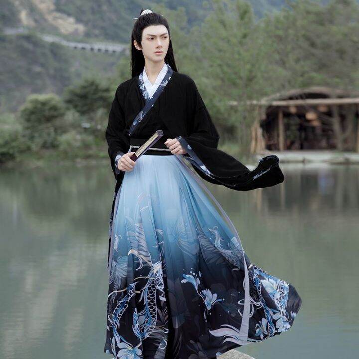 hanfu-กระโปรงยาวเอว-cp-คู่หญิง-เสื้อนักเรียน-hanfu-ผู้ชายและผู้หญิงฤดูใบไม้ผลิและฤดูใบไม้ร่วง